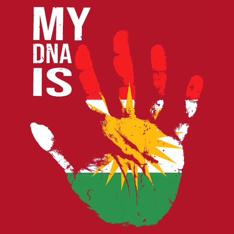 Kurdes du Kurdistan Conception à la main avec drapeau
