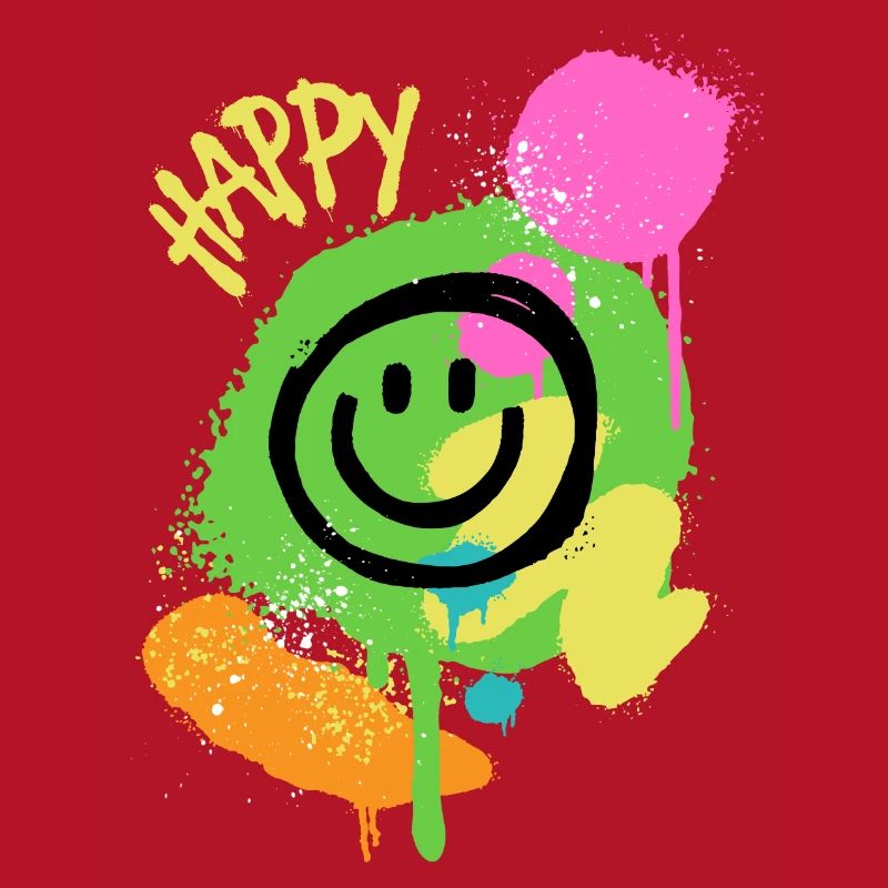Graffiti Happy Smiley Éclaboussures de Couleur