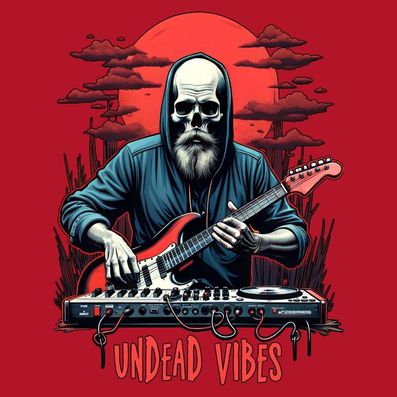 UNDEAD VIBES, Undead Skeleton with a Guitar