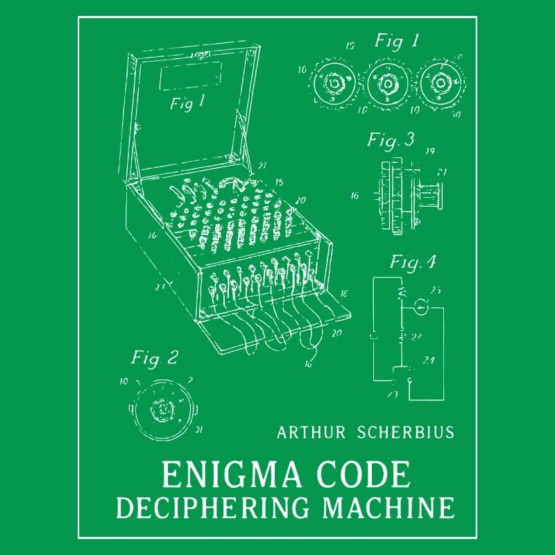 Enigma Code Deciphering Machine Illustration