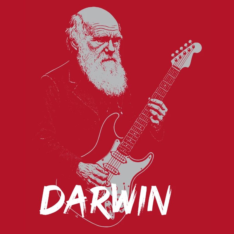 Darwin jouant de la guitare Evolution