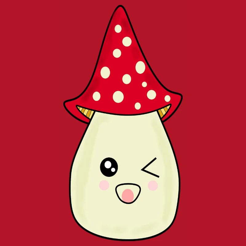 Kawaii champignon Toadstool mignon rouge avec visage