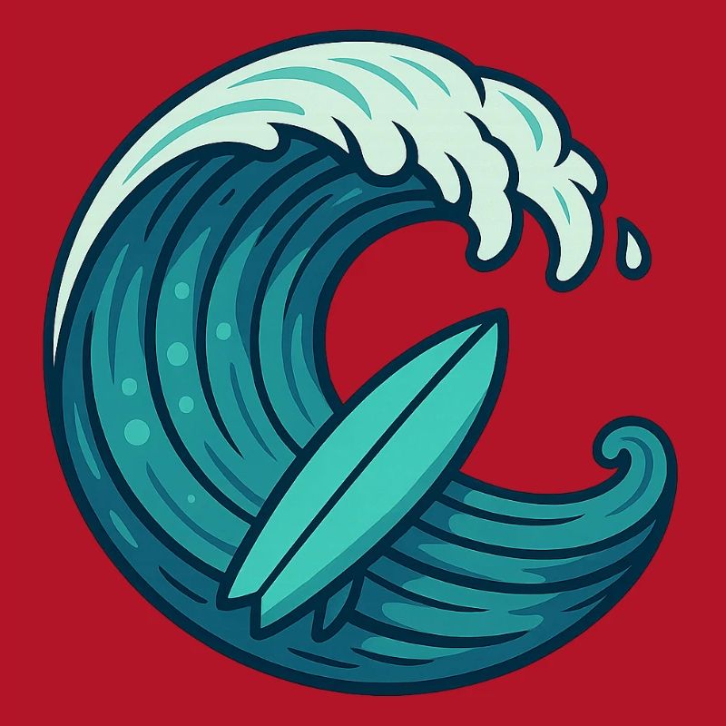 Surf Wave - Conception de planche de surf rétro