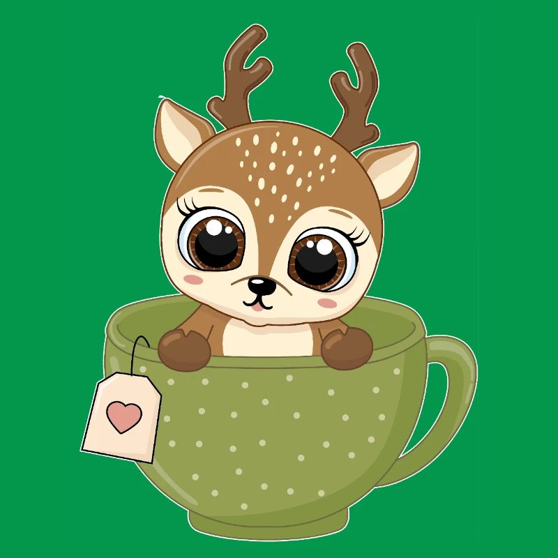 Fawn in Tea Mug Funny Forest Tea Drinker