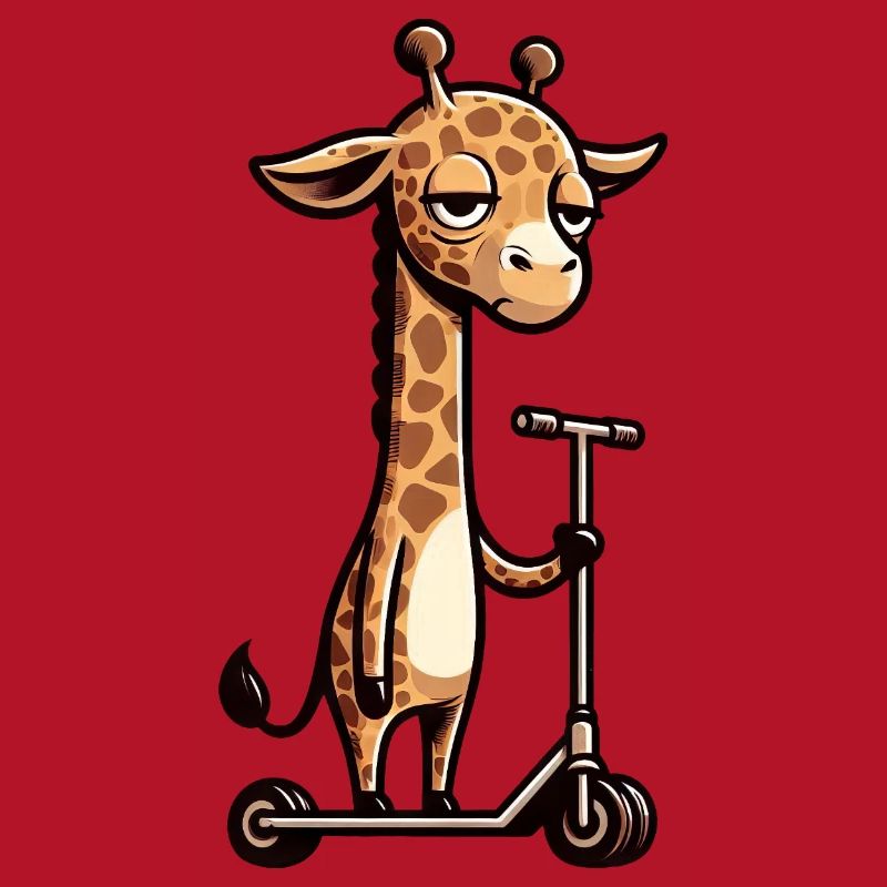 Grumpy Giraffe on Roller Comic Fun
