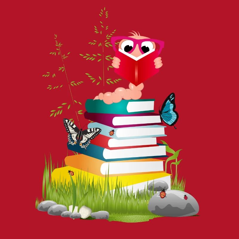 Knowledge-thirsty bookworm while reading a book