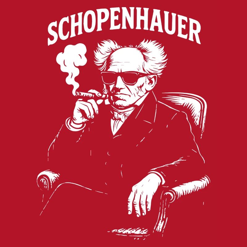 Schopenhauer Philosopher Smoking a Cigar Portrait