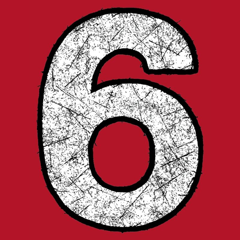 Six digits with scratch texture