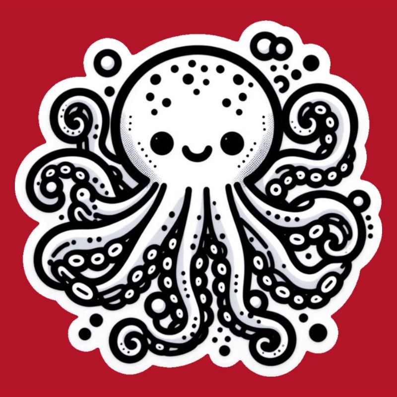 Octopus Octopus White Sticker