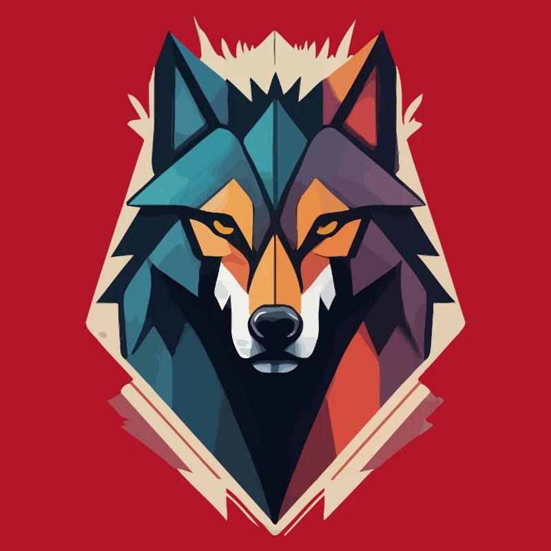 Geometric Wolf Head