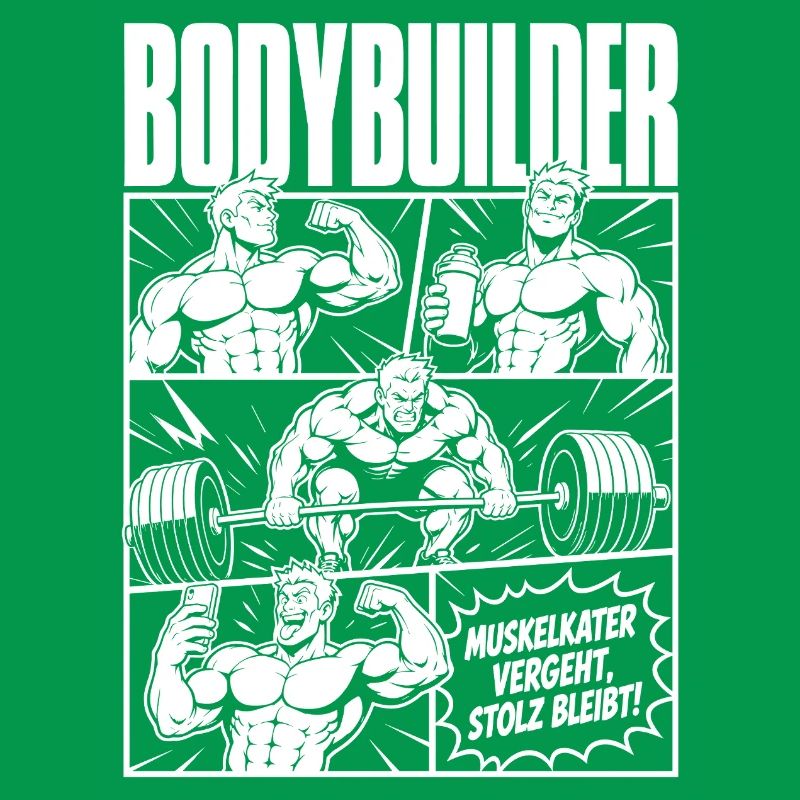 Bodybuilder Training Comic Stolz