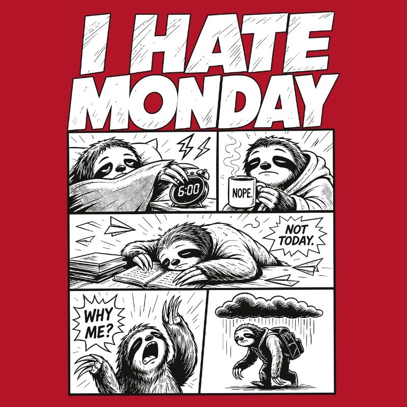 I Hate Monday Sloth Comic