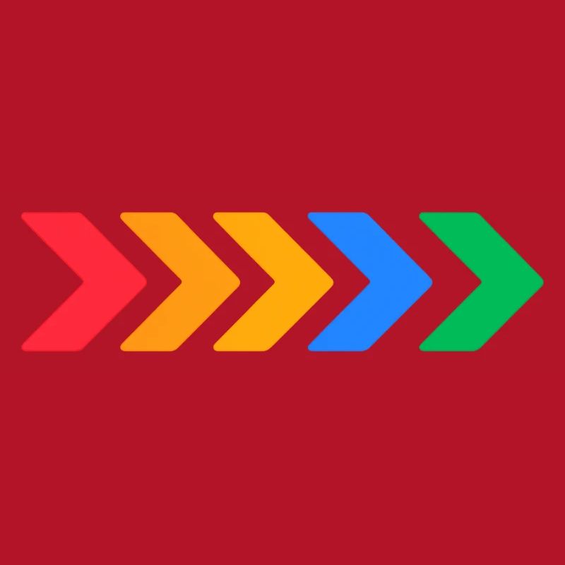 Flèches colorées - Progrès en cinq couleurs