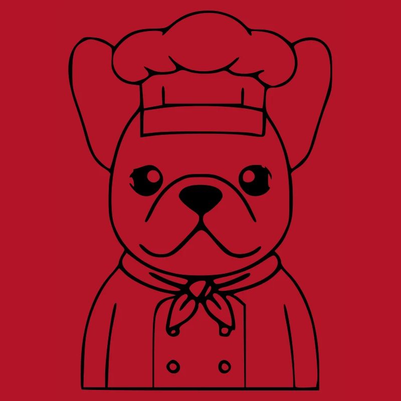 Frenchie Chef Baker Outline
