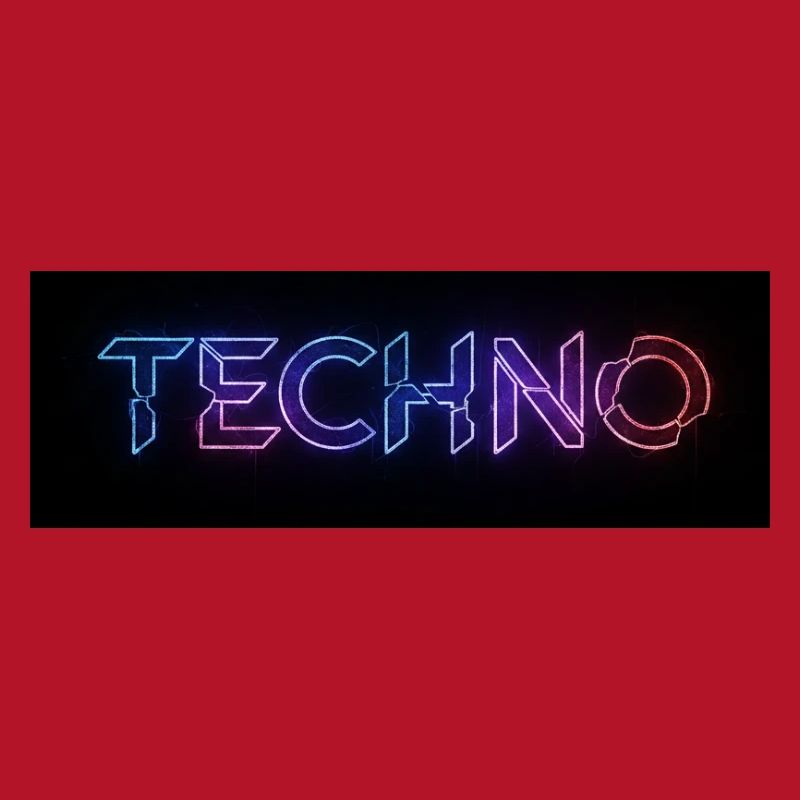 Techno Neon Glitch Text