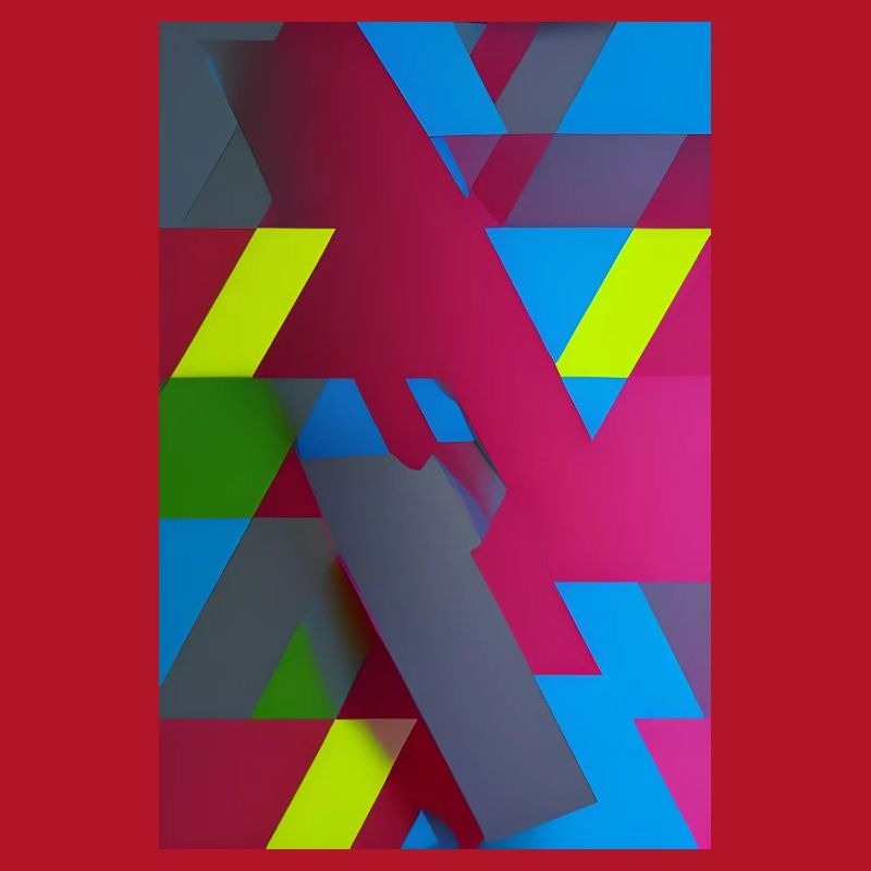 Neon Geometric Triangle Composition