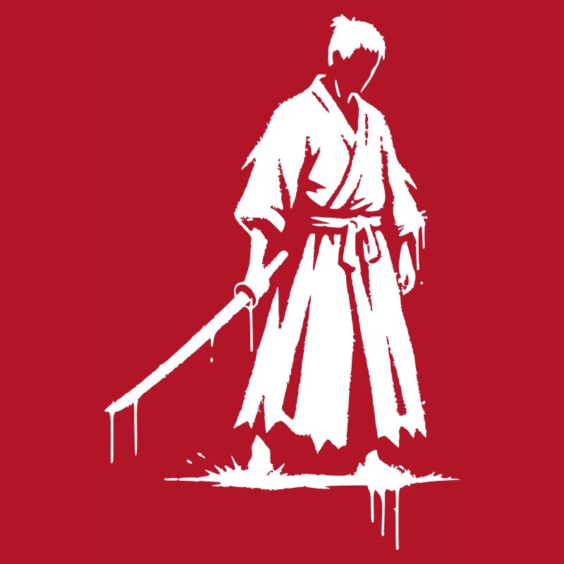 Trauriger Ronin Samurai Krieger graffiti