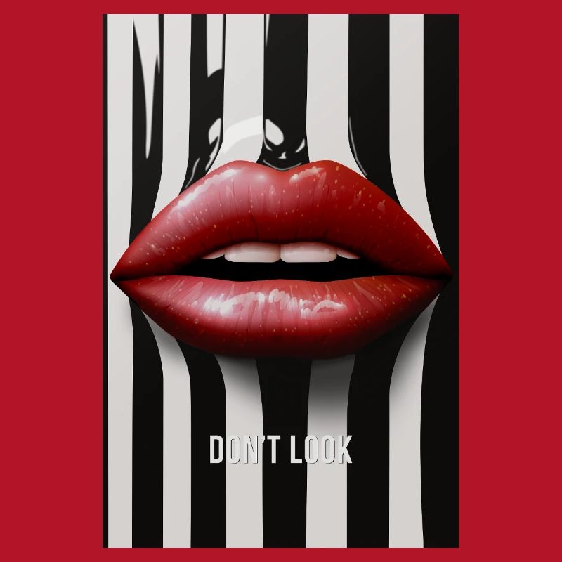 Don't Look Lips Statement Design