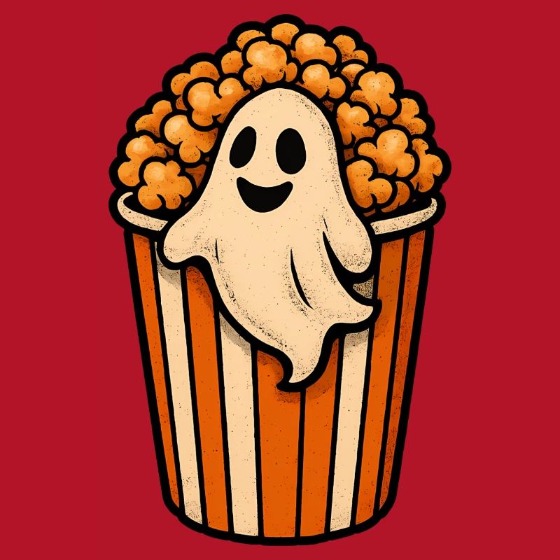 Fantôme de pop-corn dans le pot de pop-corn
