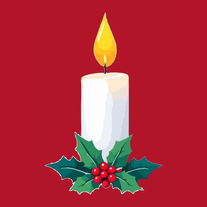 Weihnachtskerze & Stechpalme