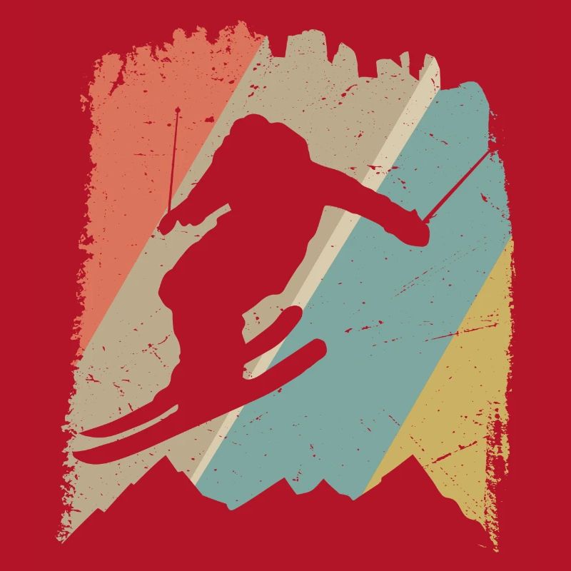 Retro Snowboard Silhouette auf Pastellstreifen