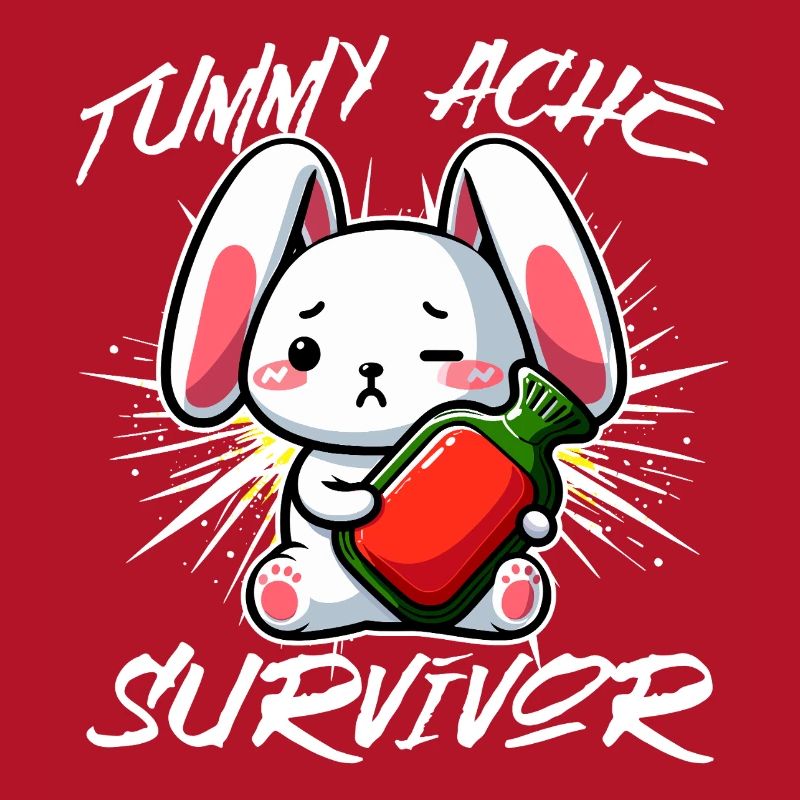 Survivant des maux de ventre - Conception de lapin mignon
