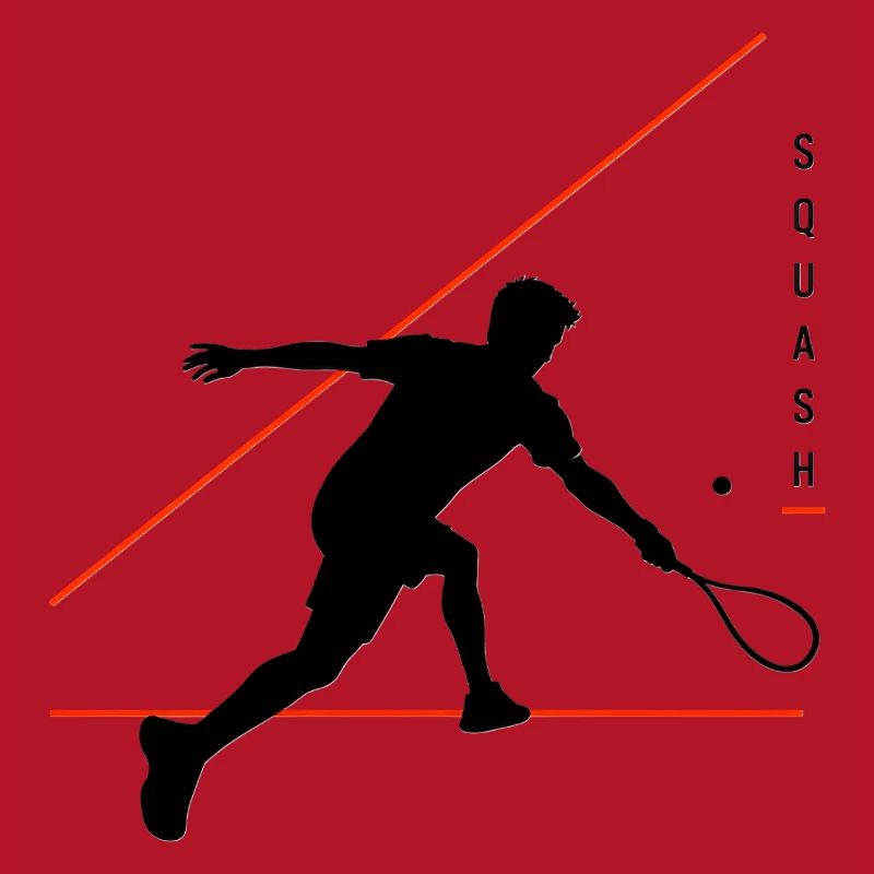 Squash Silhouette mit Neonlinien