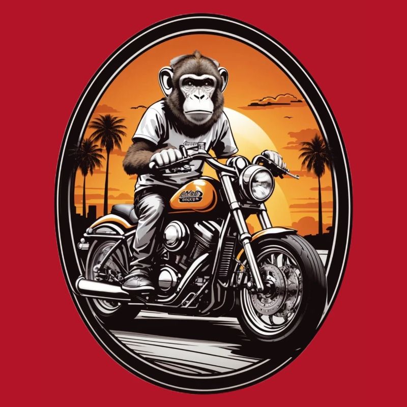 Monkey on motorcycle
