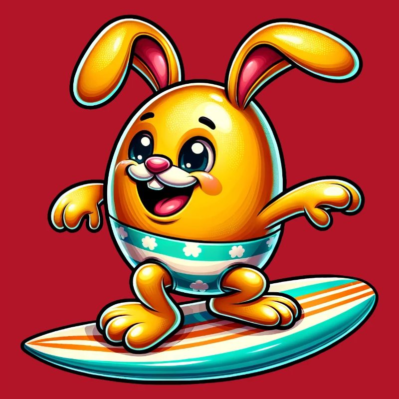 Easter Egg Easter Egg Bunny Easter Bunny Yellow Surfer