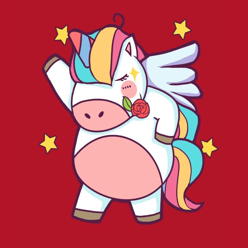 Dapping Einhorn - Dap Einhorn Tshirt mit Rose