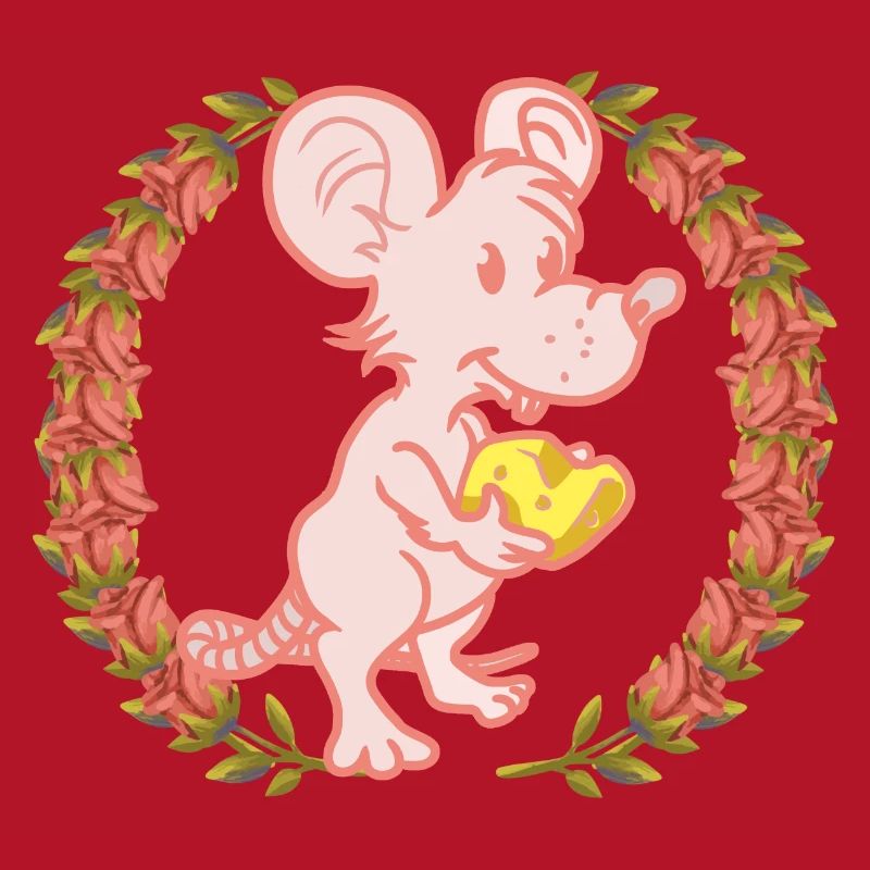Mouse Birthday Gift Cheese Roses Congratulate