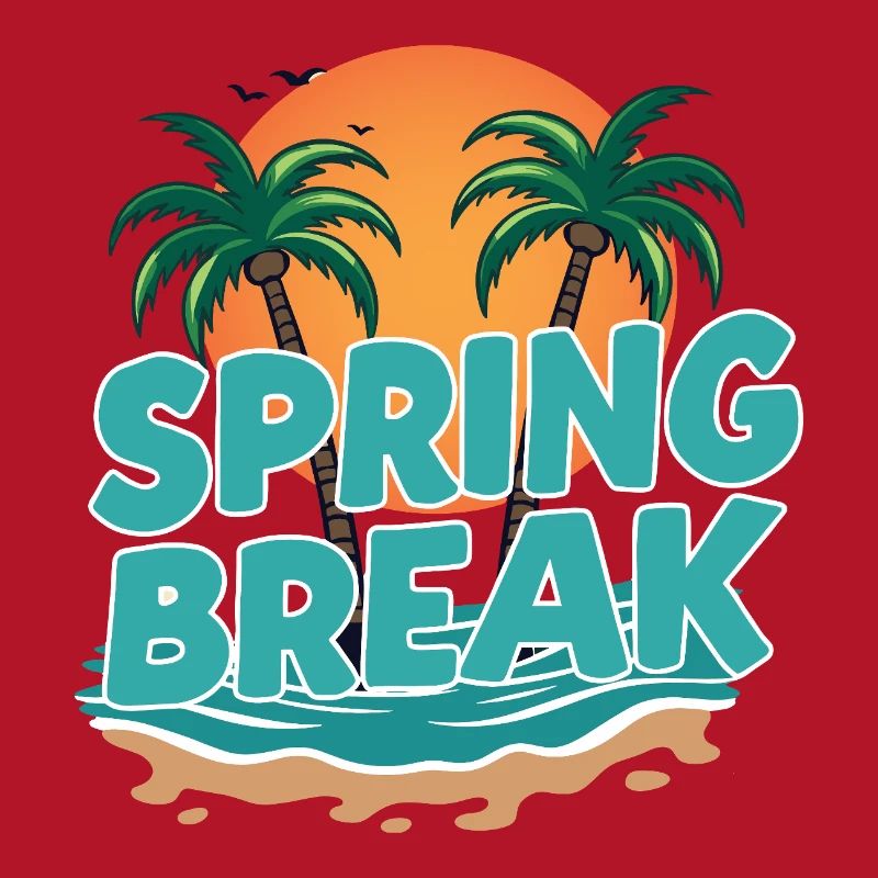 Spring Break Palm Trees Beach