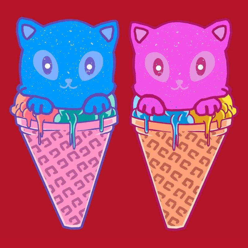 Katzen Eiswaffel Eiskreme Eiscrem Kinder