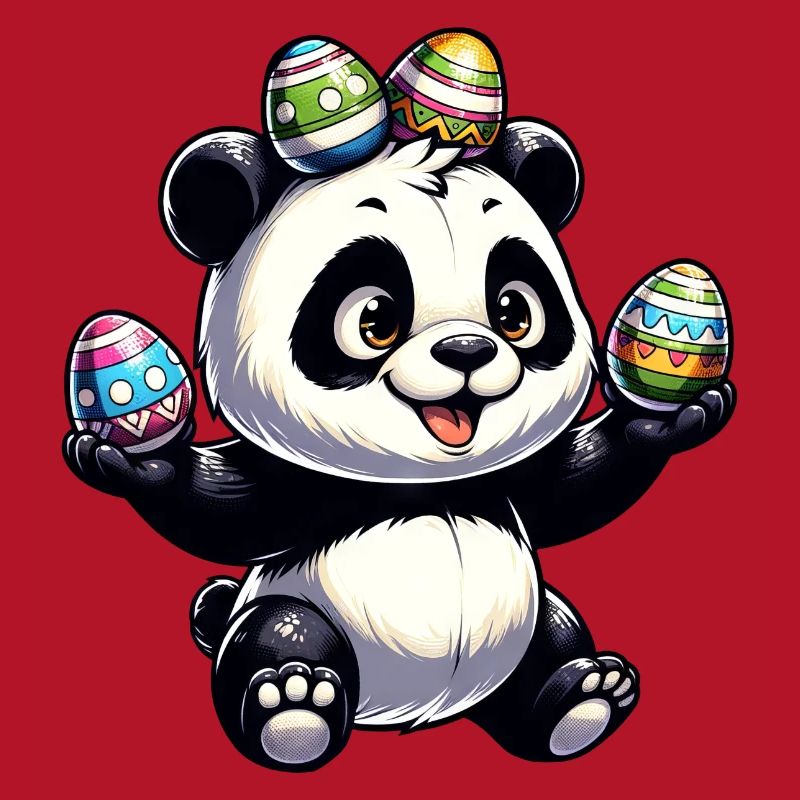 Cute Panda & Funny Easter Eggs
