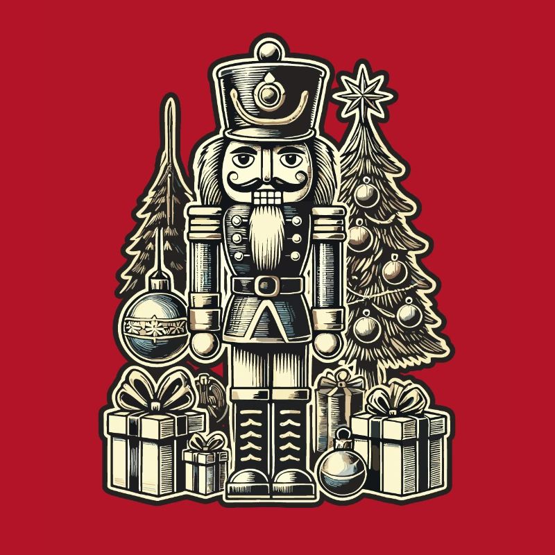 Christmas Nutcracker with Christmas Tree