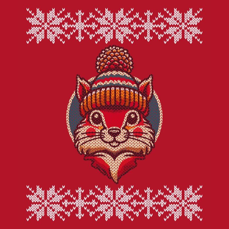 Winter knitting style squirrel with hat