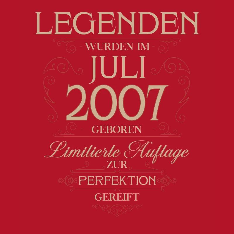 18. Geburtstag Geschenk Mann Original Juli 2007