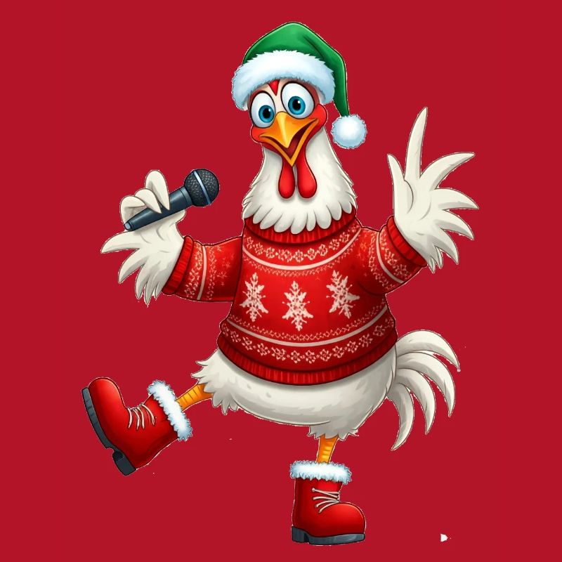 Pull de poule chantante de vacances