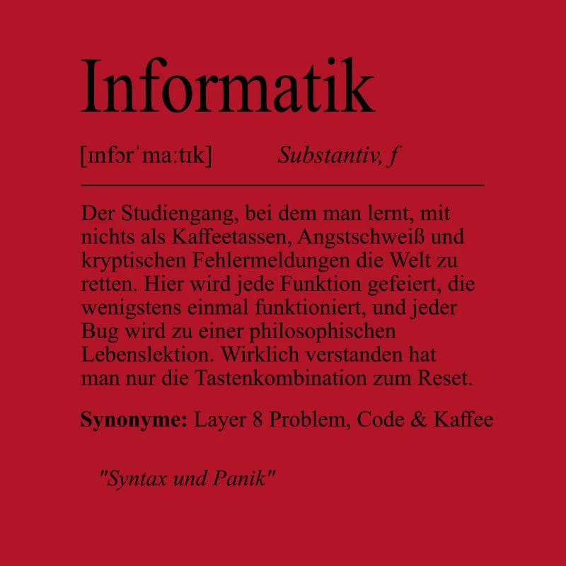 Unispruch "Informatik" Student Geschenk, Studenten