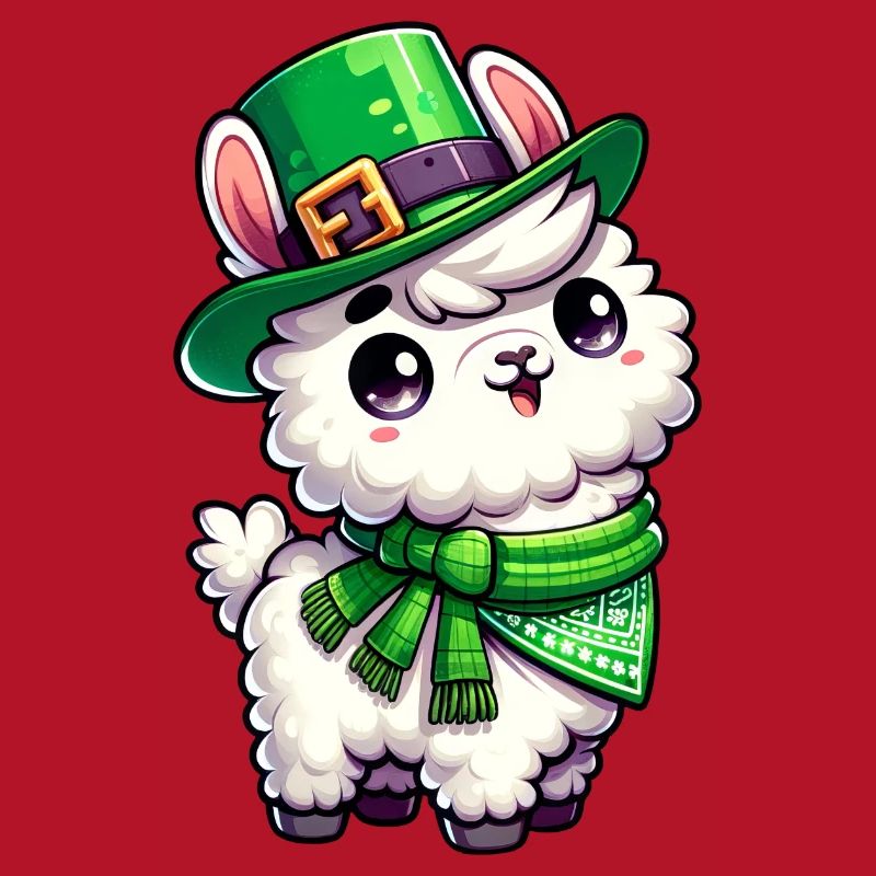 Dessin animé de lama de la Saint-Patrick