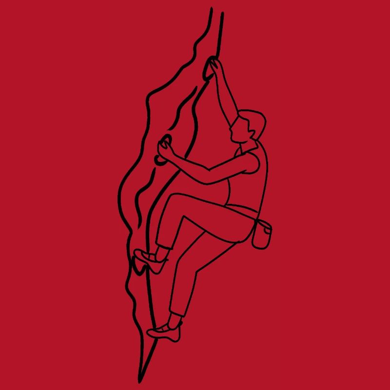Man on climbing wall