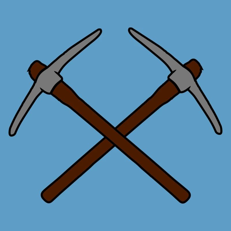 2 croix logo pioche piocher exploitation minière m