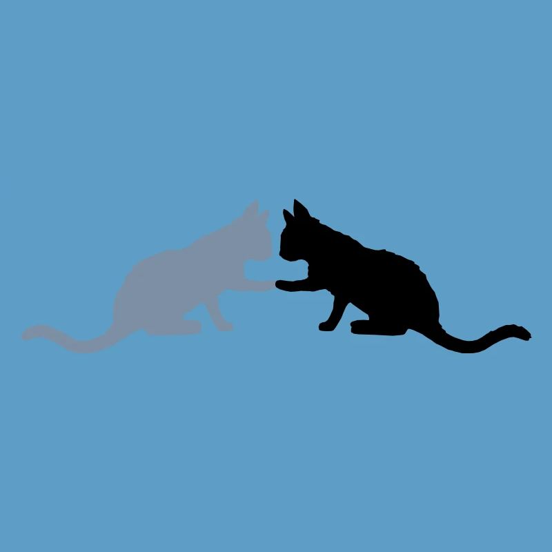 2 cute cats silhouette