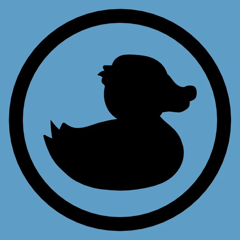 circle round logo squeaky duck rubber tea badeente e