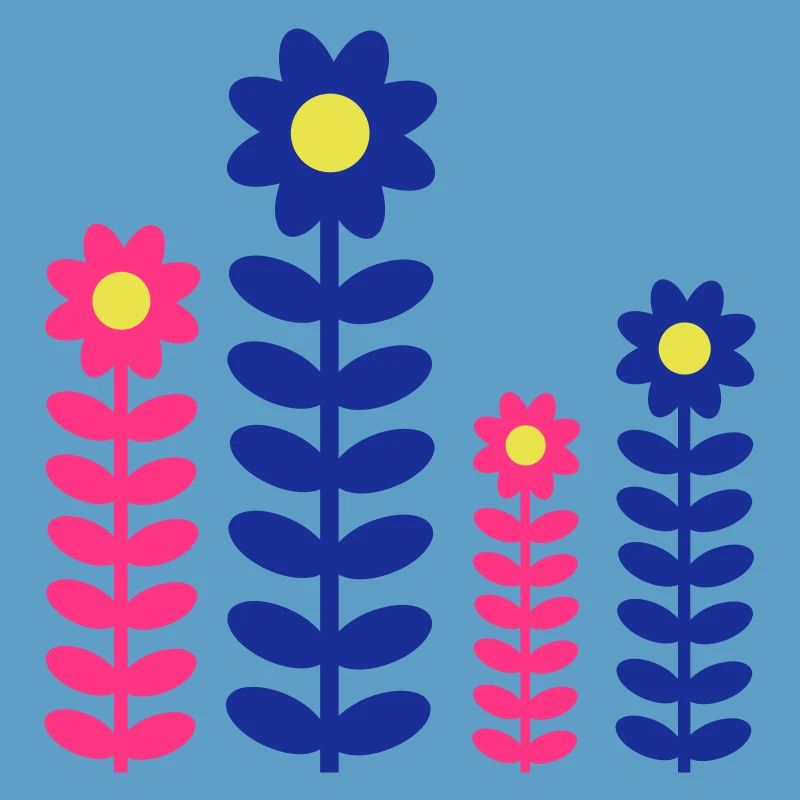 Many Pretty Flowers Colorful Decorative Pattern Beautiful