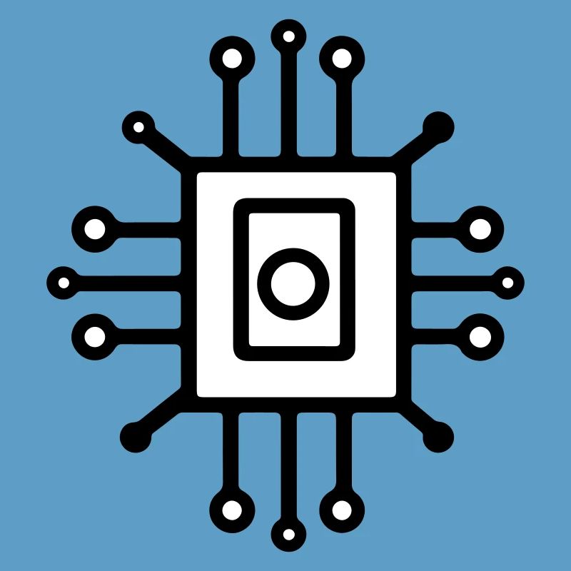 Digital Computer Chip Symbol