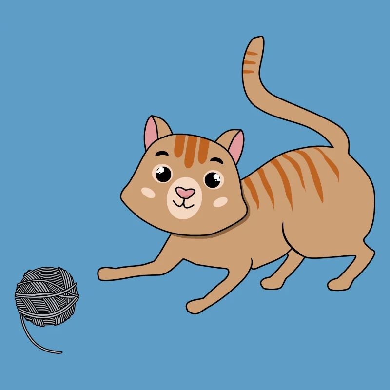 Cat with wool