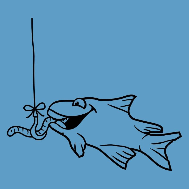 eat eat hunger worm hook fishhook string