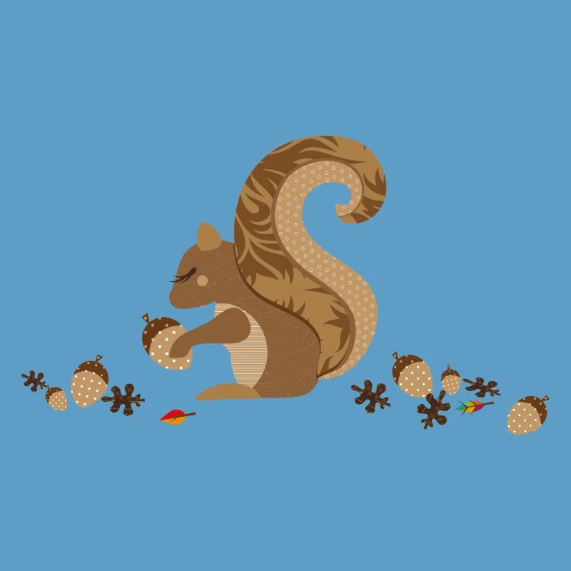 Ein Eichhörnchen mit einer Eichel