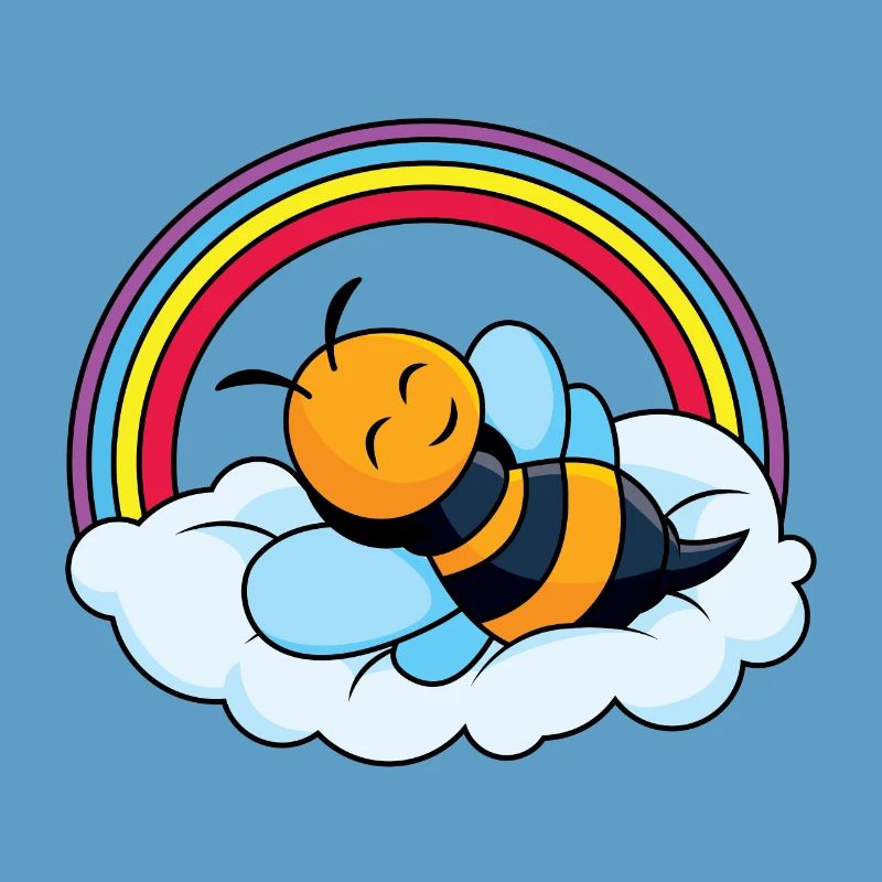 Sleeping bee on cloud